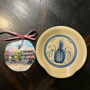 Authentic Charleston “Rainbow Row” painted shell & Chas. Phillips St. Pottery